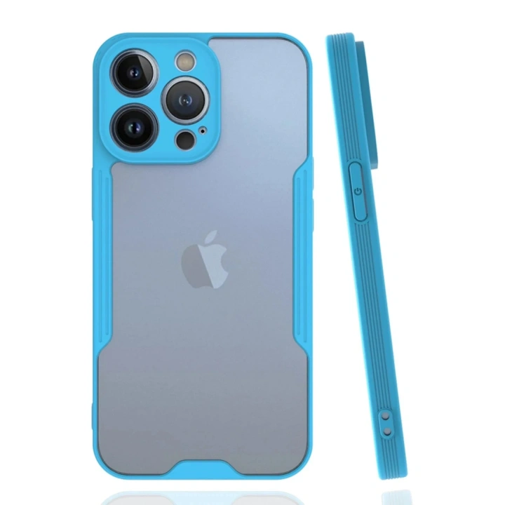 Mey İthalat®  iPhone 14 Pro Max Kılıf Platin Silikon - Mavi