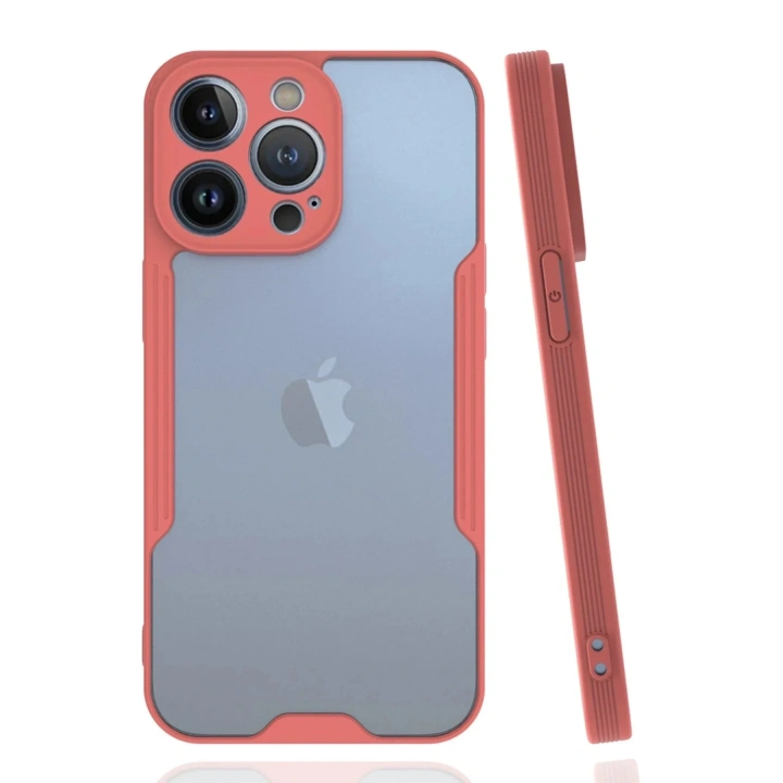 Mey İthalat®  iPhone 14 Pro Max Kılıf Platin Silikon - Pembe