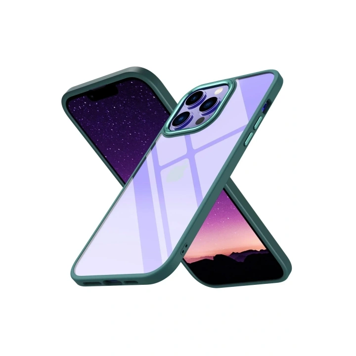 Mey İthalat®  iPhone 14 Pro Max Kılıf Power Silikon - Koyu Yeşil
