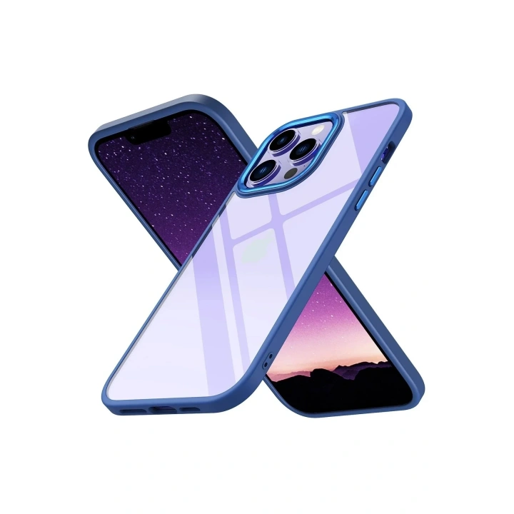 Mey İthalat®  iPhone 14 Pro Max Kılıf Power Silikon - Mavi