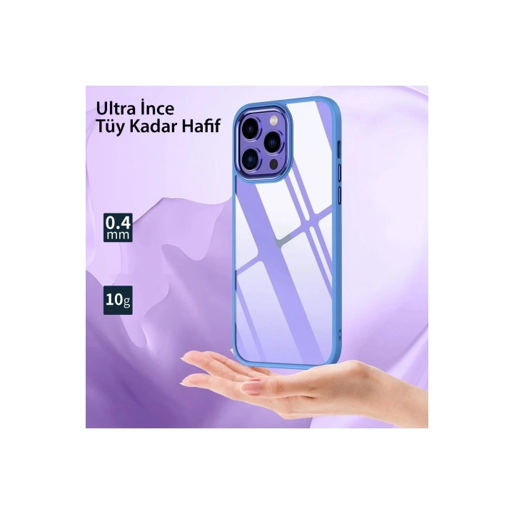 Mey İthalat®  iPhone 14 Pro Max Kılıf Power Silikon - Mavi