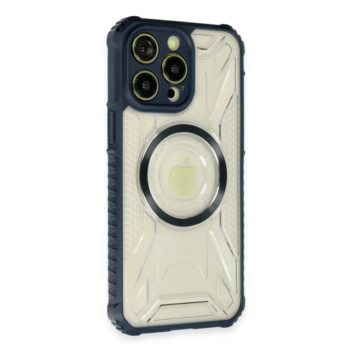 Mey İthalat®   iPhone 14 Pro Max Kılıf Prag Magneticsafe Kapak - Lacivert