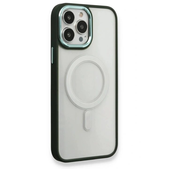 Mey İthalat®  iPhone 14 Pro Max Kılıf Room Magneticsafe Silikon - Köknar Yeşili