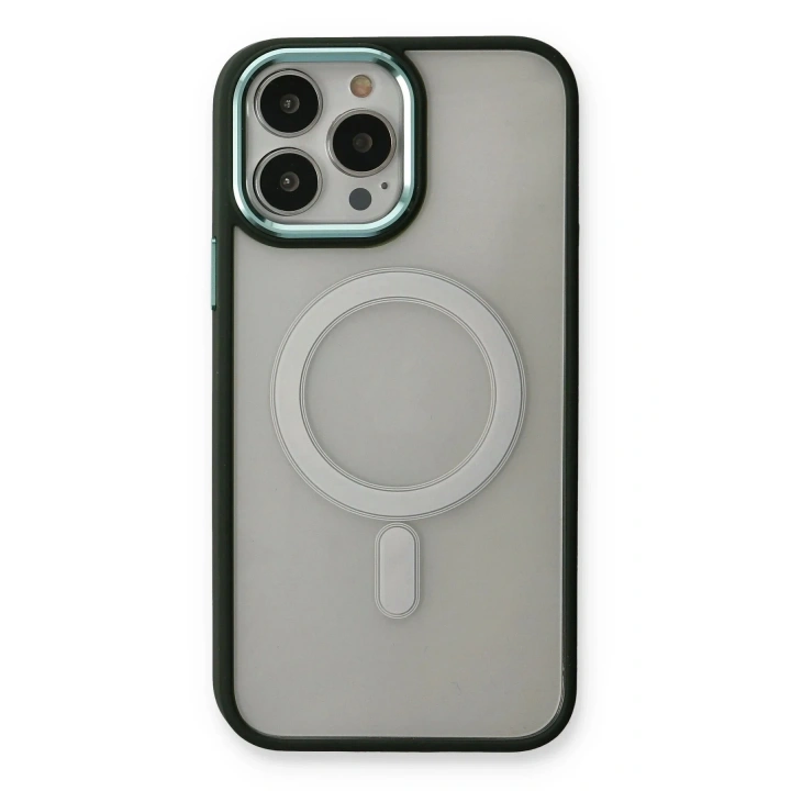 Mey İthalat®  iPhone 14 Pro Max Kılıf Room Magneticsafe Silikon - Köknar Yeşili
