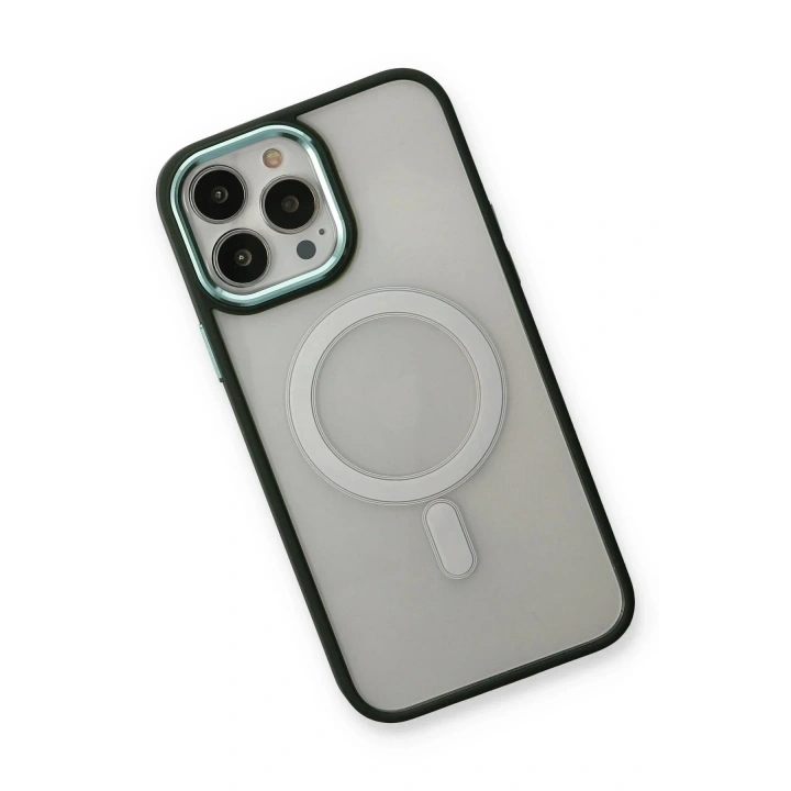 Mey İthalat®  iPhone 14 Pro Max Kılıf Room Magneticsafe Silikon - Köknar Yeşili