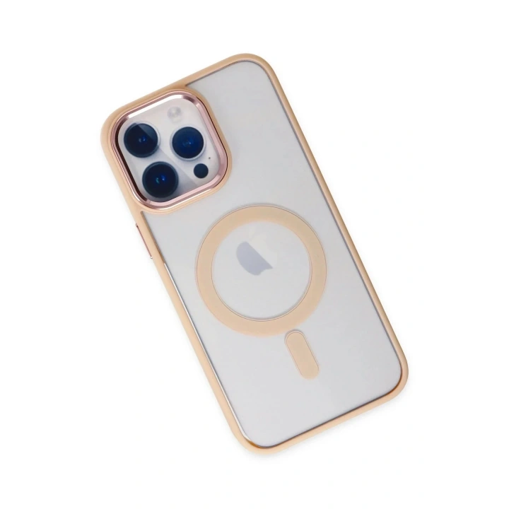 Mey İthalat®  iPhone 14 Pro Max Kılıf Room Magneticsafe Silikon - Pudra