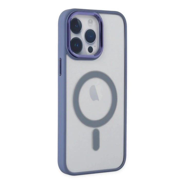 Mey İthalat®  iPhone 14 Pro Max Kılıf Room Magneticsafe Silikon - Sierra Blue