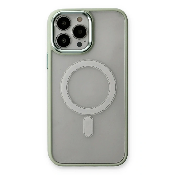 Mey İthalat®  iPhone 14 Pro Max Kılıf Room Magneticsafe Silikon - Su Yeşili