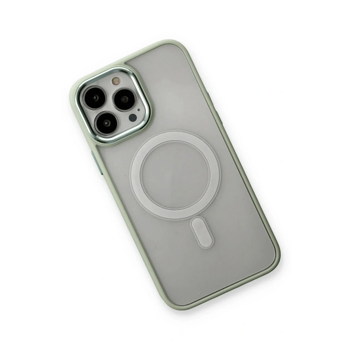 Mey İthalat®  iPhone 14 Pro Max Kılıf Room Magneticsafe Silikon - Su Yeşili