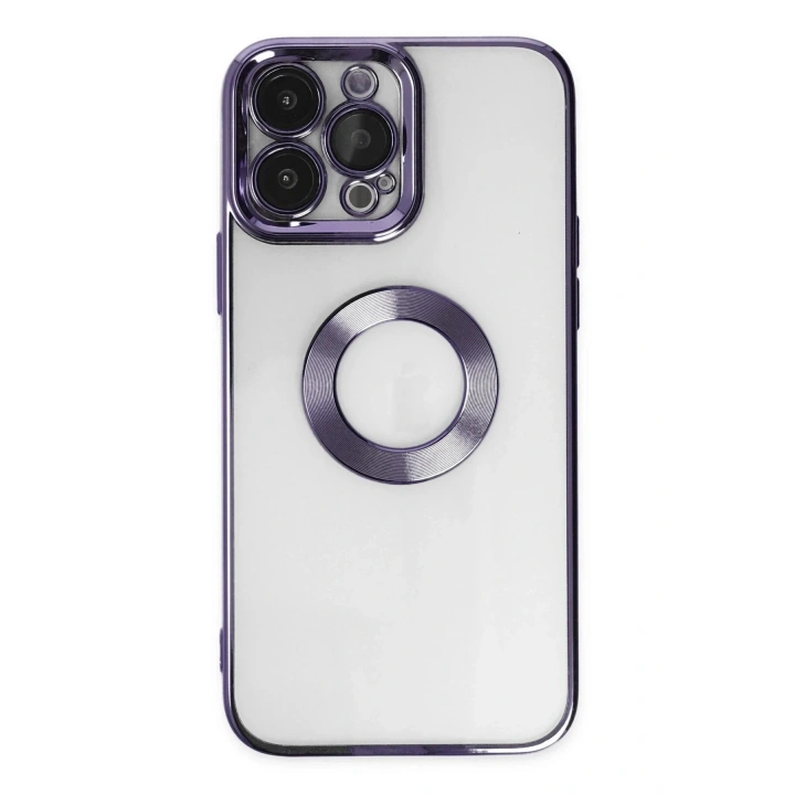 Mey İthalat®  iPhone 14 Pro Max Kılıf Slot Silikon - Mor