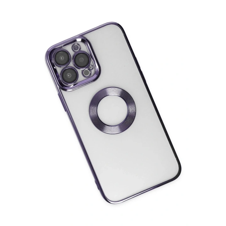 Mey İthalat®  iPhone 14 Pro Max Kılıf Slot Silikon - Mor