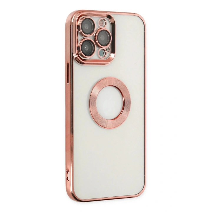 Mey İthalat®  iPhone 14 Pro Max Kılıf Slot Silikon - Rose Gold