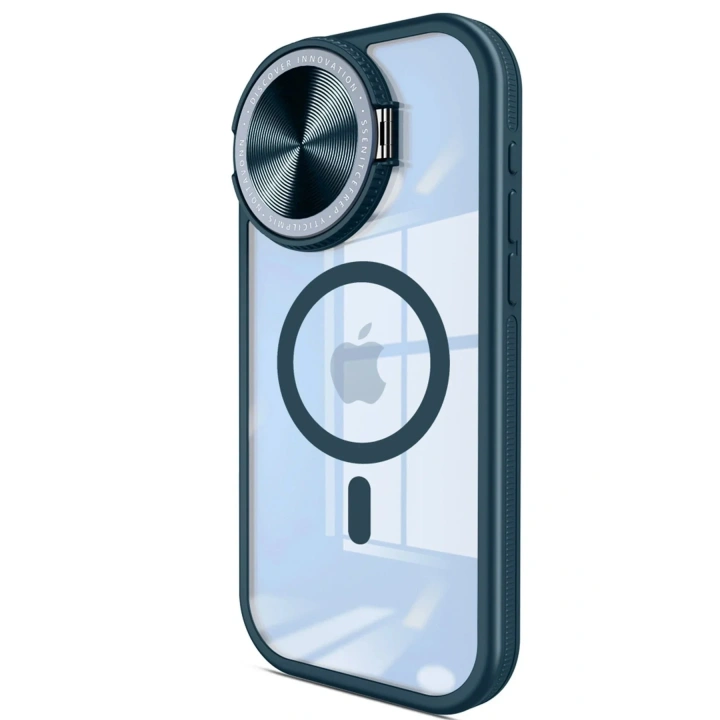 Mey İthalat®  iPhone 14 Pro Max Kılıf Teleskop Lens Magsafe Silikon Kapak - Lacivert