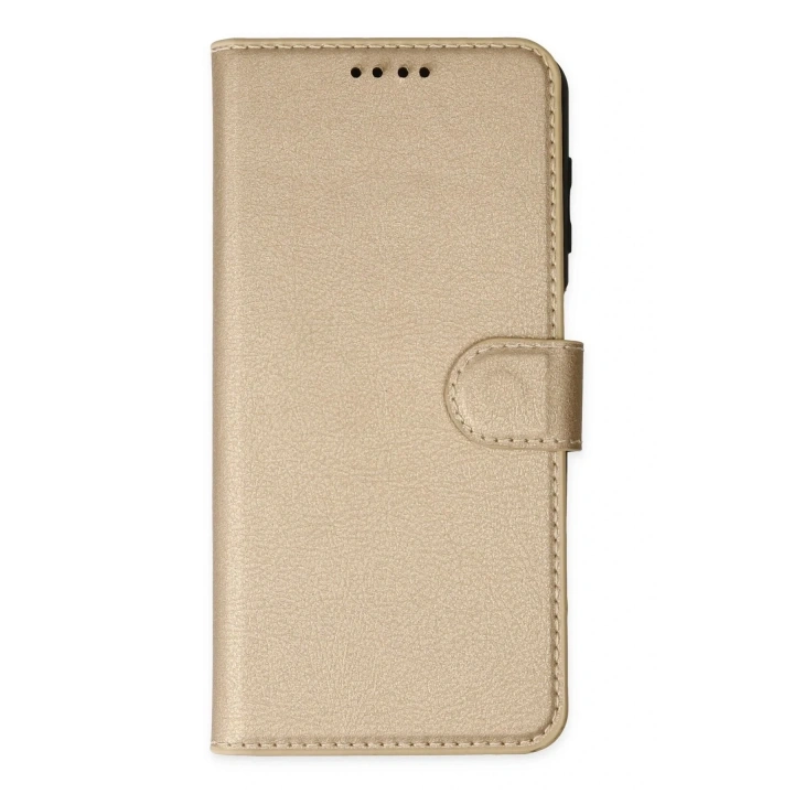 Mey İthalat®  iPhone 14 Pro Max Kılıf Trend S Plus Kapaklı Kılıf - Gold