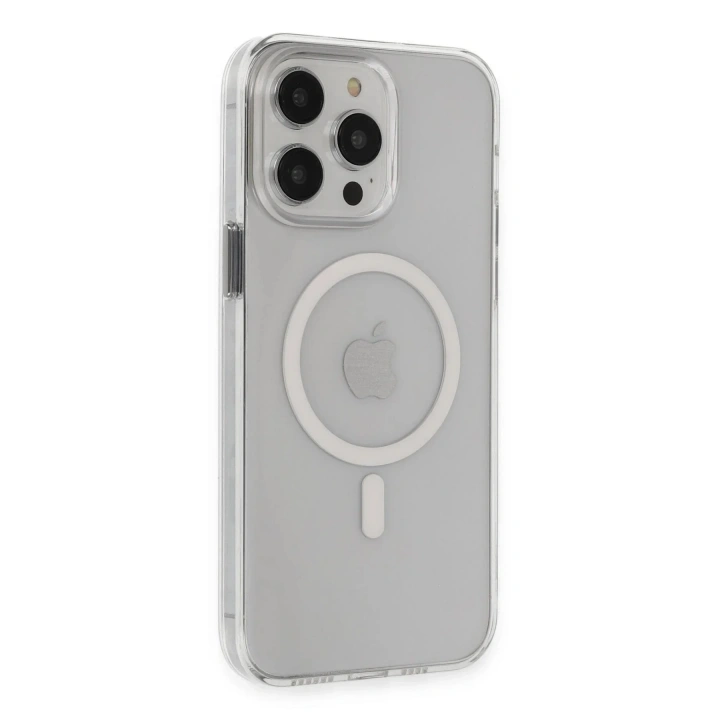 Mey İthalat®  iPhone 14 Pro Max Kılıf Tron Şeffaf Magsafe Kapak - Şeffaf