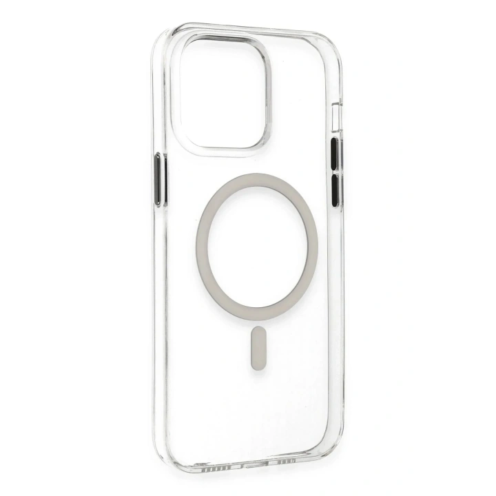 Mey İthalat®  iPhone 14 Pro Max Kılıf Tron Şeffaf Magsafe Kapak - Şeffaf