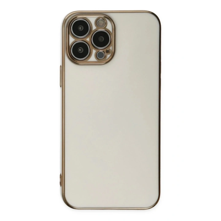 Mey İthalat®  iPhone 14 Pro Max Kılıf Volet Silikon - Beyaz