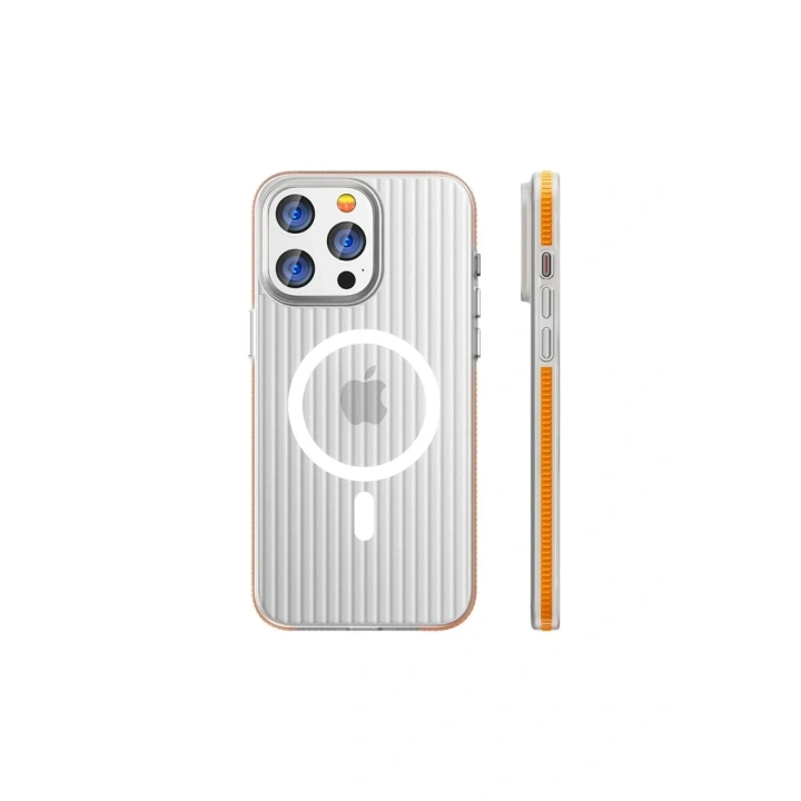 Mey İthalat®  iPhone 14 Pro Max Line Magsafe Kapak - Turuncu
