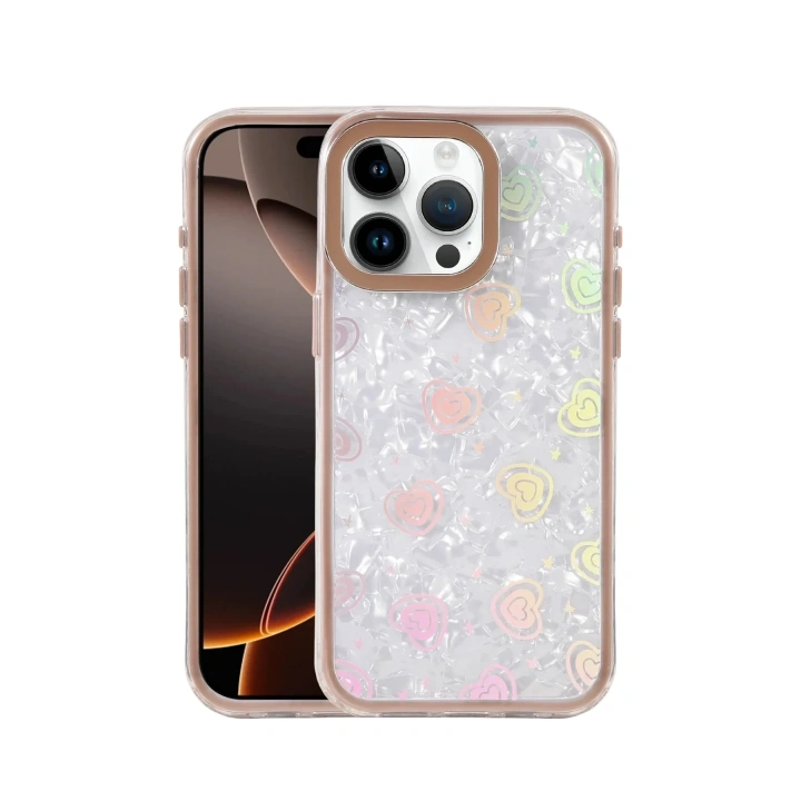 Mey İthalat®   iPhone 14 Pro Max Lumi Desenli Kapak - Çöl Titanyum