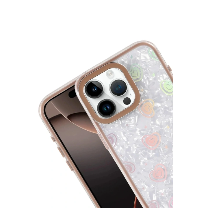 Mey İthalat®   iPhone 14 Pro Max Lumi Desenli Kapak - Çöl Titanyum