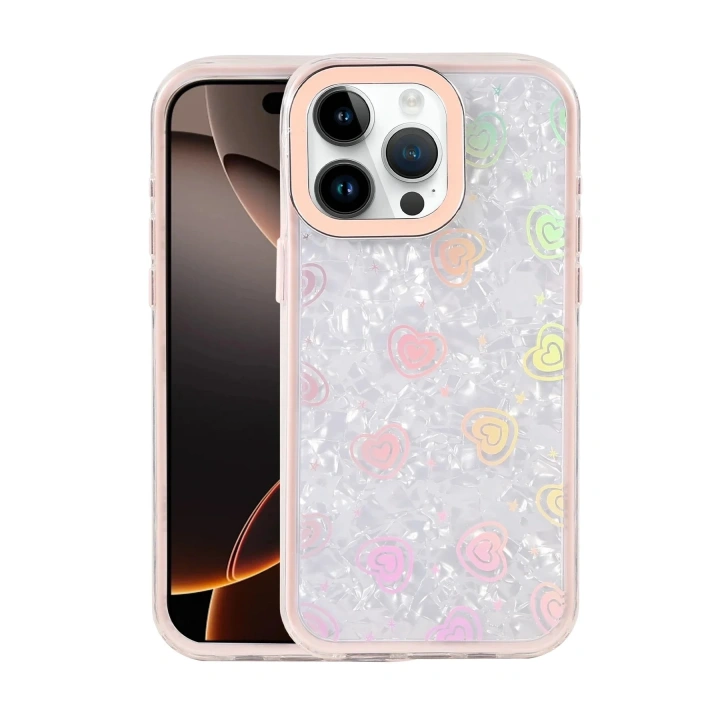 Mey İthalat®   iPhone 14 Pro Max Lumi Desenli Kapak - Pembe