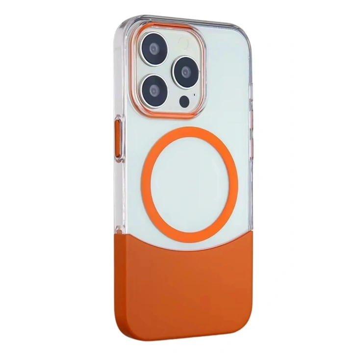 Mey İthalat®  iPhone 14 Pro Max PC Suit Magsafe Kapak - Turuncu