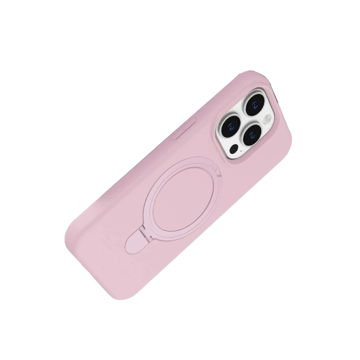 Mey İthalat®   iPhone 14 Pro Max Regal Magsafe Standlı Kapak - Açık Pembe