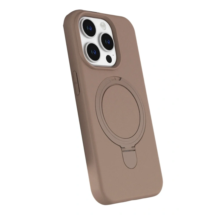 Mey İthalat®   iPhone 14 Pro Max Regal Magsafe Standlı Kapak - Çöl Titanyum