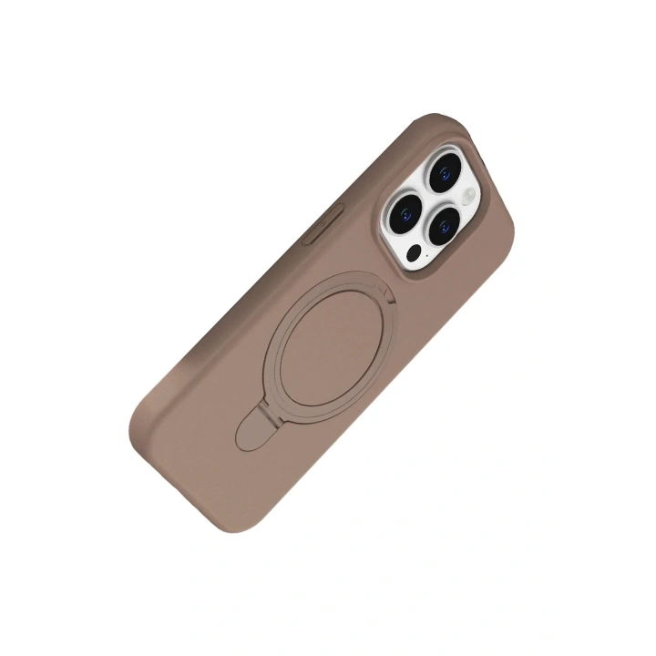 Mey İthalat®   iPhone 14 Pro Max Regal Magsafe Standlı Kapak - Çöl Titanyum
