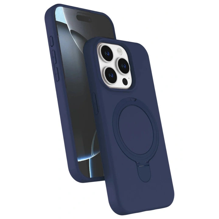 Mey İthalat®   iPhone 14 Pro Max Regal Magsafe Standlı Kapak - Lacivert