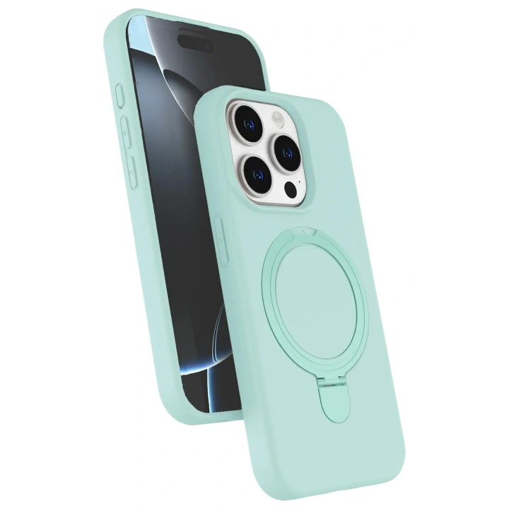 Mey İthalat®   iPhone 14 Pro Max Regal Magsafe Standlı Kapak - Su Yeşili