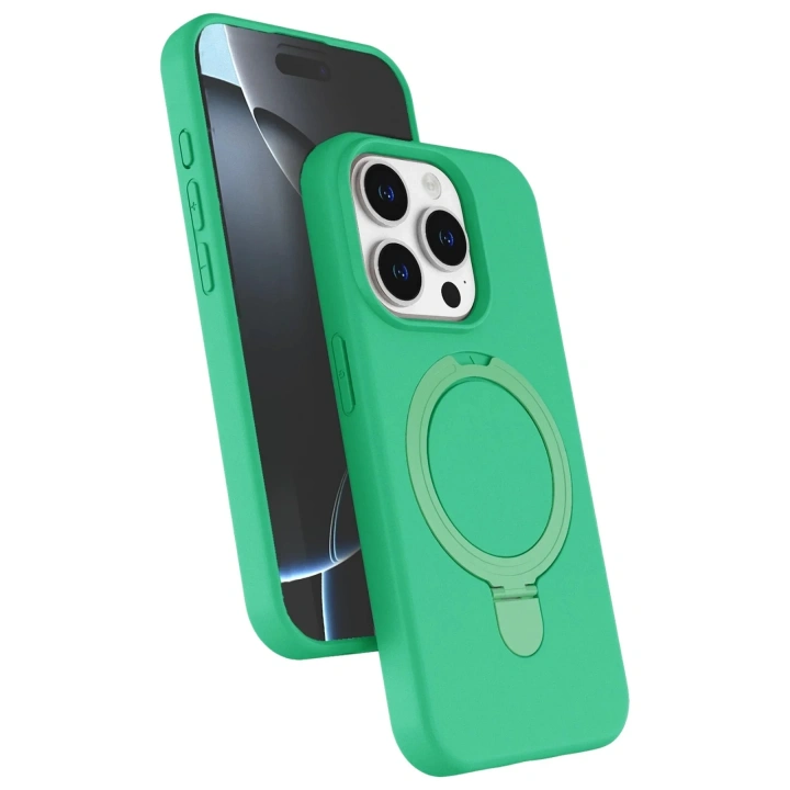 Mey İthalat®   iPhone 14 Pro Max Regal Magsafe Standlı Kapak - Yeşil