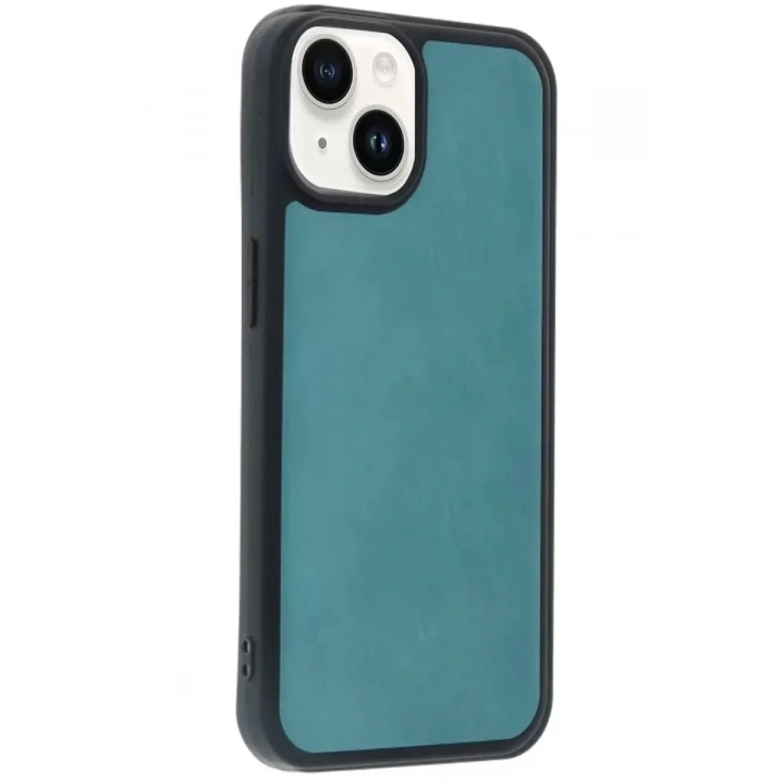 Mey İthalat®   iPhone 15 Kılıf Aras Deri Kapak - Açık Yeşil