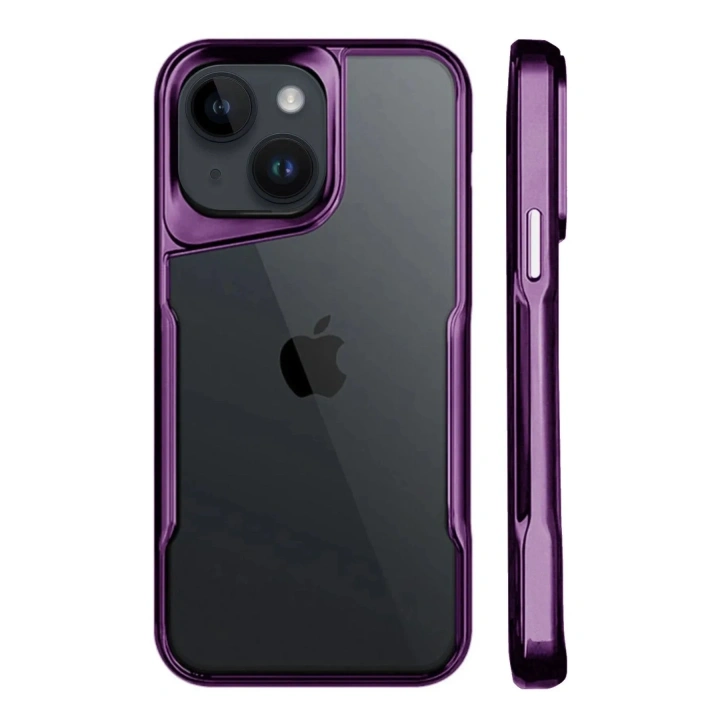 Mey İthalat®  iPhone 15 Kılıf Boyi Silikon Kapak - Derin Mor