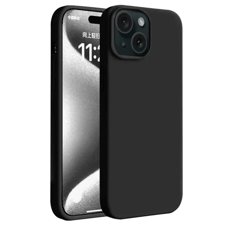 Mey İthalat®   iPhone 15 Kılıf First Silikon - Siyah