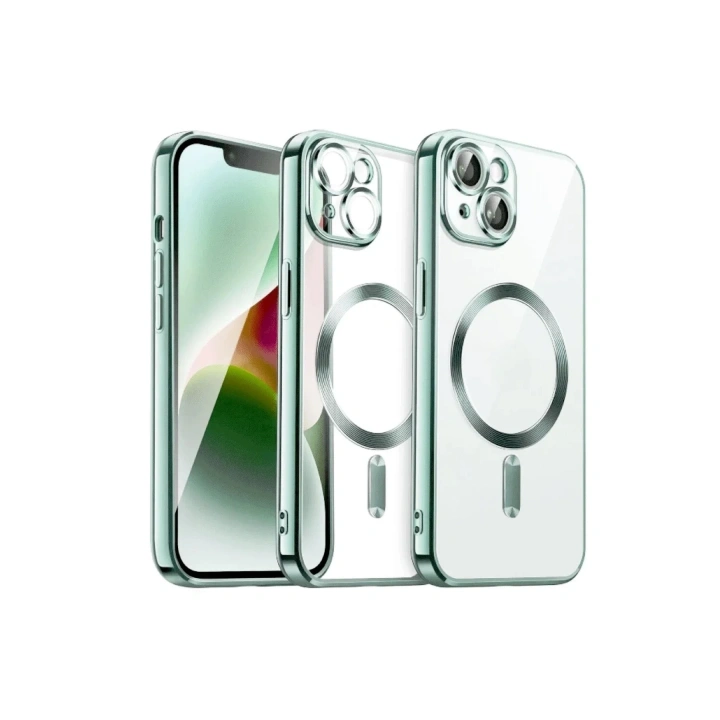 Mey İthalat®  iPhone 15 Kılıf Kross Magneticsafe Kapak - Açık Yeşil