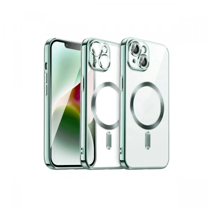 Mey İthalat®  iPhone 15 Kılıf Kross Magneticsafe Kapak - Açık Yeşil