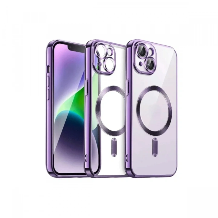 Mey İthalat®  iPhone 15 Kılıf Kross Magneticsafe Kapak - Mor
