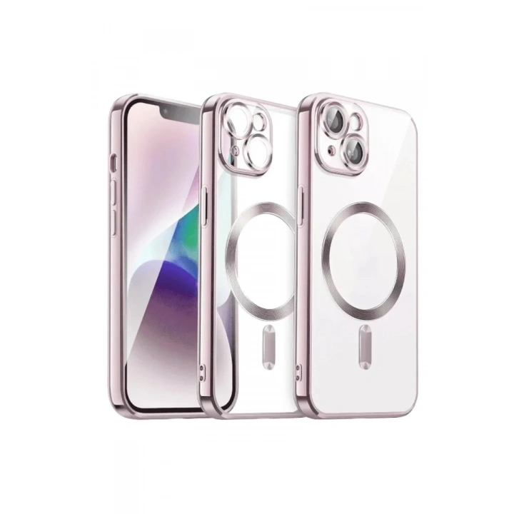 Mey İthalat®  iPhone 15 Kılıf Kross Magneticsafe Kapak - Rose