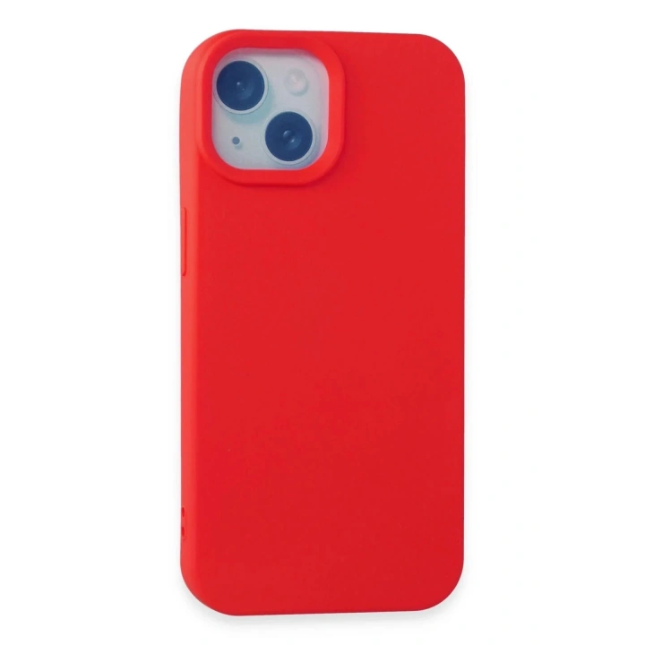 Mey İthalat®  iPhone 15 Kılıf Nano içi Kadife Silikon - Kırmızı