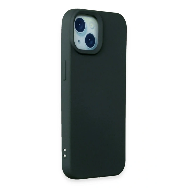 Mey İthalat®  iPhone 15 Kılıf Nano içi Kadife Silikon - Koyu Yeşil