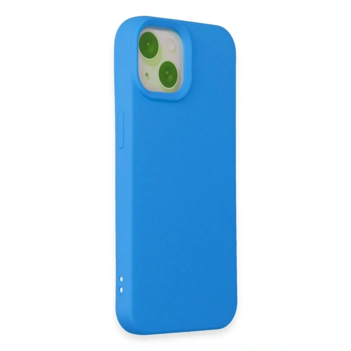 Mey İthalat®  iPhone 15 Kılıf Nano içi Kadife Silikon - Mavi