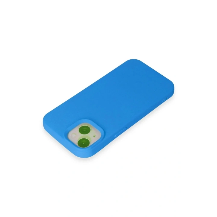 Mey İthalat®  iPhone 15 Kılıf Nano içi Kadife Silikon - Mavi