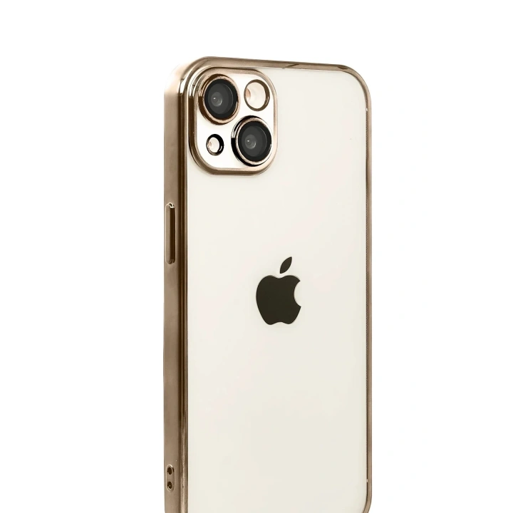Mey İthalat®   iPhone 15  Lensli Silikon - Çöl Titanyum