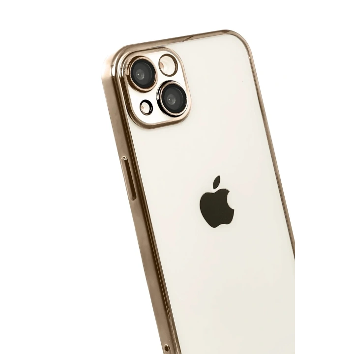 Mey İthalat®   iPhone 15  Lensli Silikon - Çöl Titanyum