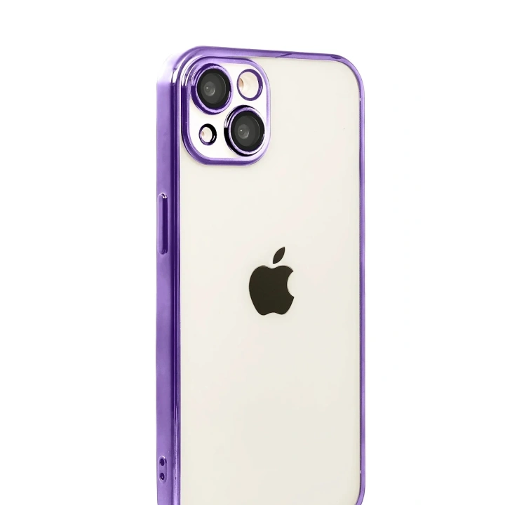 Mey İthalat®   iPhone 15  Lensli Silikon - Mor