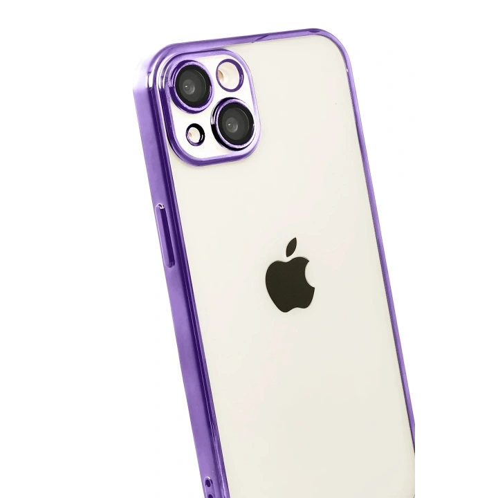Mey İthalat®   iPhone 15  Lensli Silikon - Mor