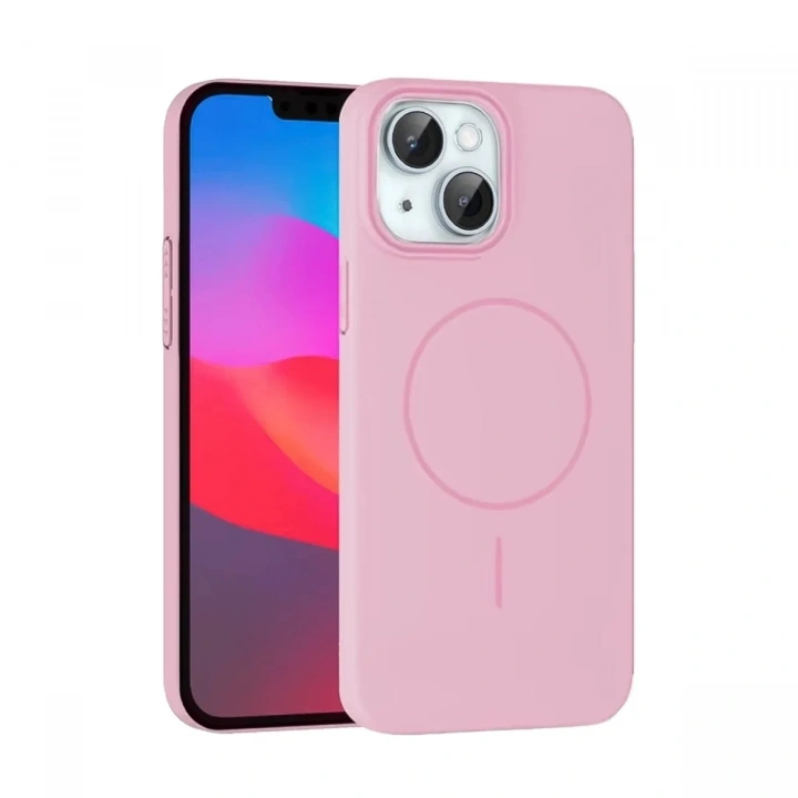 Mey İthalat®  iPhone 15 Plus Broş Magsafe Kapak - Pembe