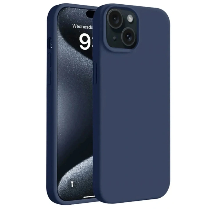 Mey İthalat®  iPhone 15 Plus Kılıf First Silikon - Lacivert