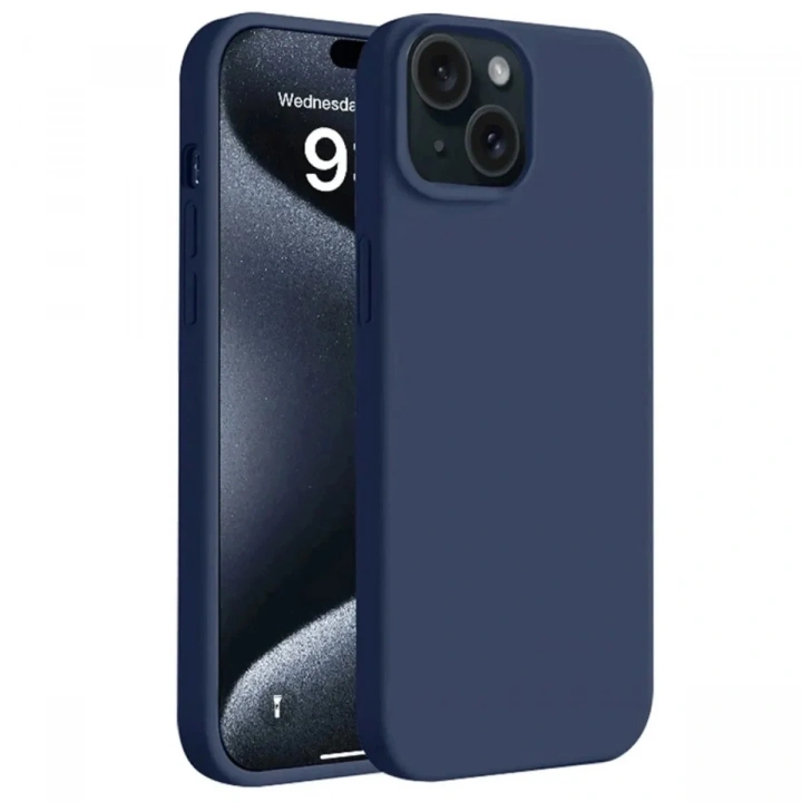 Mey İthalat®  iPhone 15 Plus Kılıf First Silikon - Lacivert